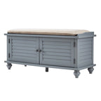 Banc de rangement à porte persienne avec coussin en velours Maybelle par iNSPIRE Q Classic