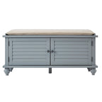 Banc de rangement à porte persienne avec coussin en velours Maybelle par iNSPIRE Q Classic