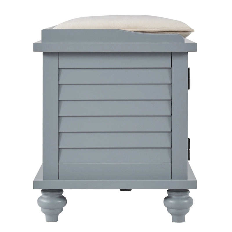 Banc de rangement à porte persienne avec coussin en velours Maybelle par iNSPIRE Q Classic