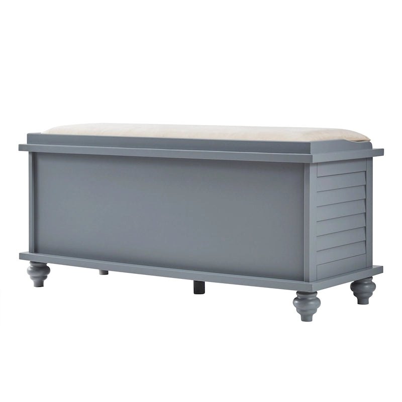 Banc de rangement à porte persienne avec coussin en velours Maybelle par iNSPIRE Q Classic
