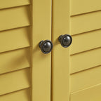 Banc de rangement à porte persienne avec coussin en velours Maybelle par iNSPIRE Q Classic