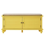 Banc de rangement à porte persienne avec coussin en velours Maybelle par iNSPIRE Q Classic