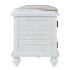 Banc de rangement à porte persienne avec coussin en velours Maybelle par iNSPIRE Q Classic