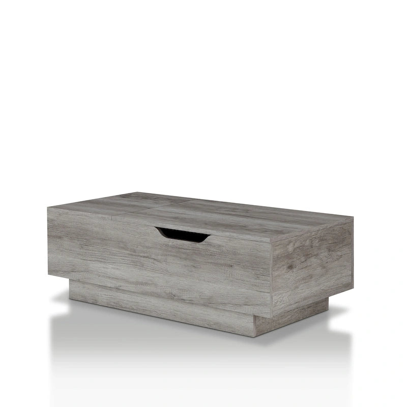 Table basse Uver Rustic 47 pouces à plateau relevable et une étagère, par Furniture of America