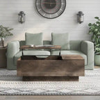Table basse Uver Rustic 47 pouces à plateau relevable et une étagère, par Furniture of America
