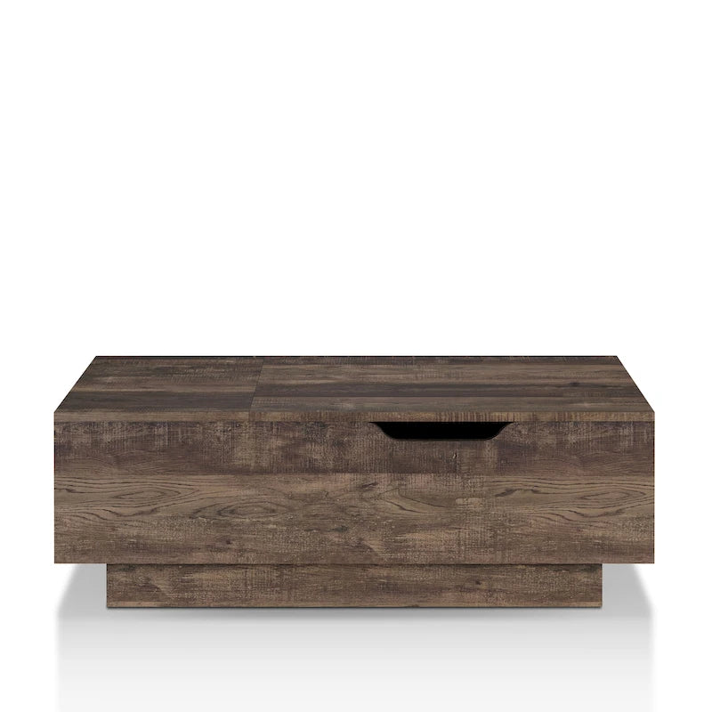 Table basse Uver Rustic 47 pouces à plateau relevable et une étagère, par Furniture of America