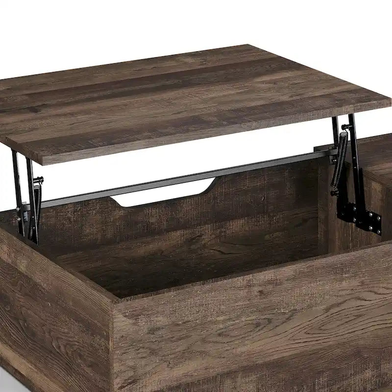 Table basse Uver Rustic 47 pouces à plateau relevable et une étagère, par Furniture of America