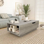 Table basse Uver Rustic 47 pouces à plateau relevable et une étagère, par Furniture of America