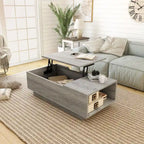 Table basse Uver Rustic 47 pouces à plateau relevable et une étagère, par Furniture of America
