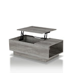 Table basse Uver Rustic 47 pouces à plateau relevable et une étagère, par Furniture of America