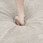 Canapé d'angle moderne en forme de L avec 5 coussins et pouf méridienne, housses de coussins amovibles