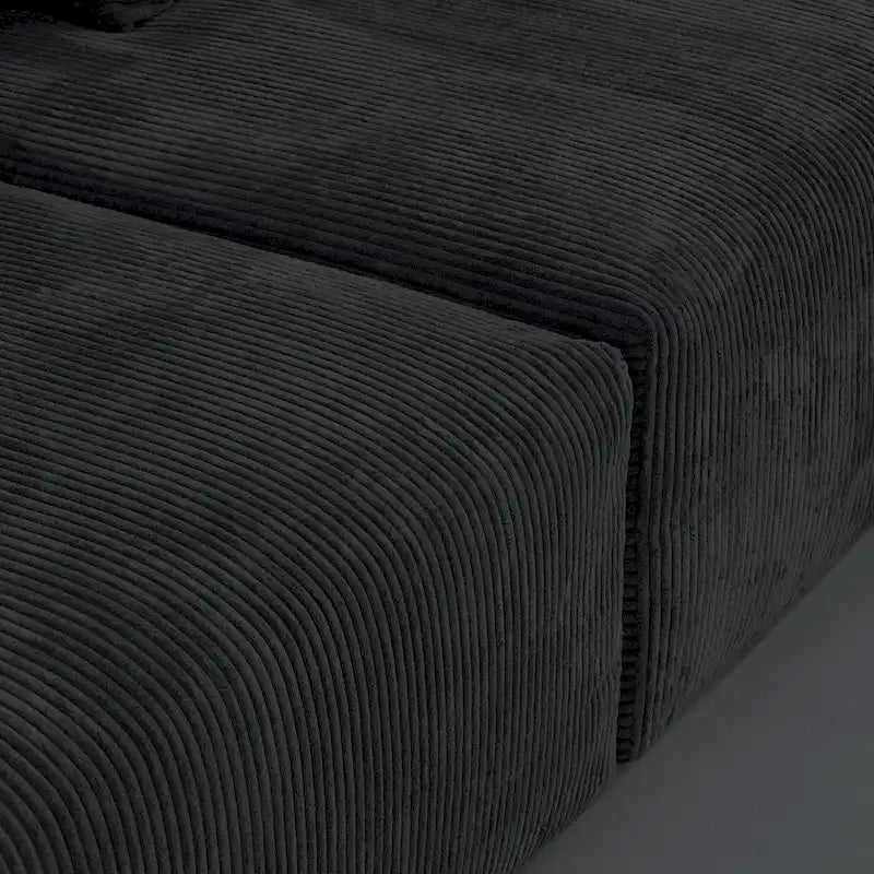 Canapé d'angle moderne en forme de L avec 5 coussins et pouf méridienne, housses de coussins amovibles