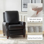 Fauteuil inclinable en cuir véritable style Mid-Century Modern, couleur cigare, orné de clous décoratifs, par HULALA HOME