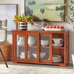 Vitrine empilable à porte coulissante en verre Porch &amp; Den Jefferson