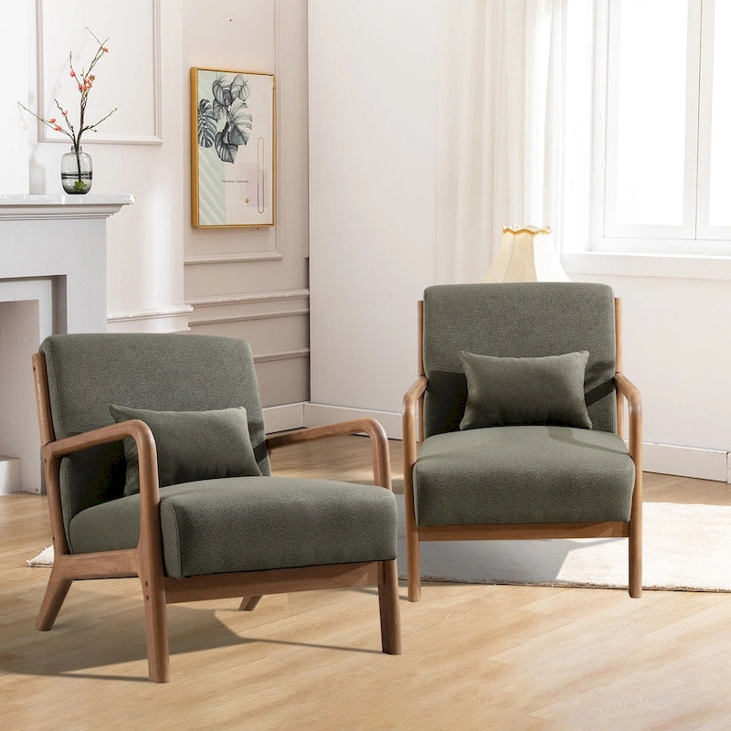 Fauteuil d'appoint moderne Aston en bois massif pour salon