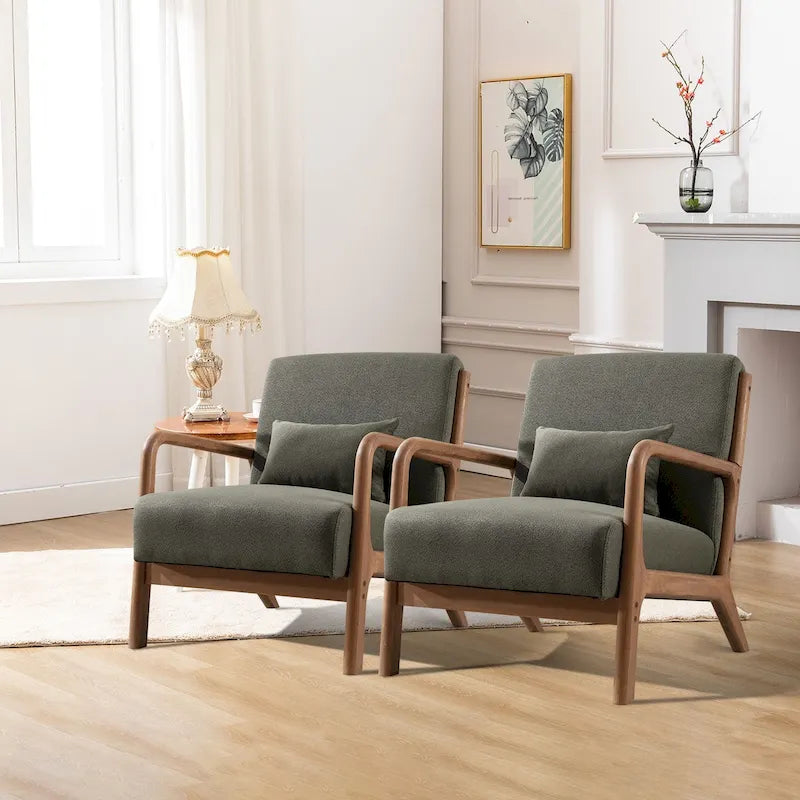Fauteuil d'appoint moderne Aston en bois massif pour salon