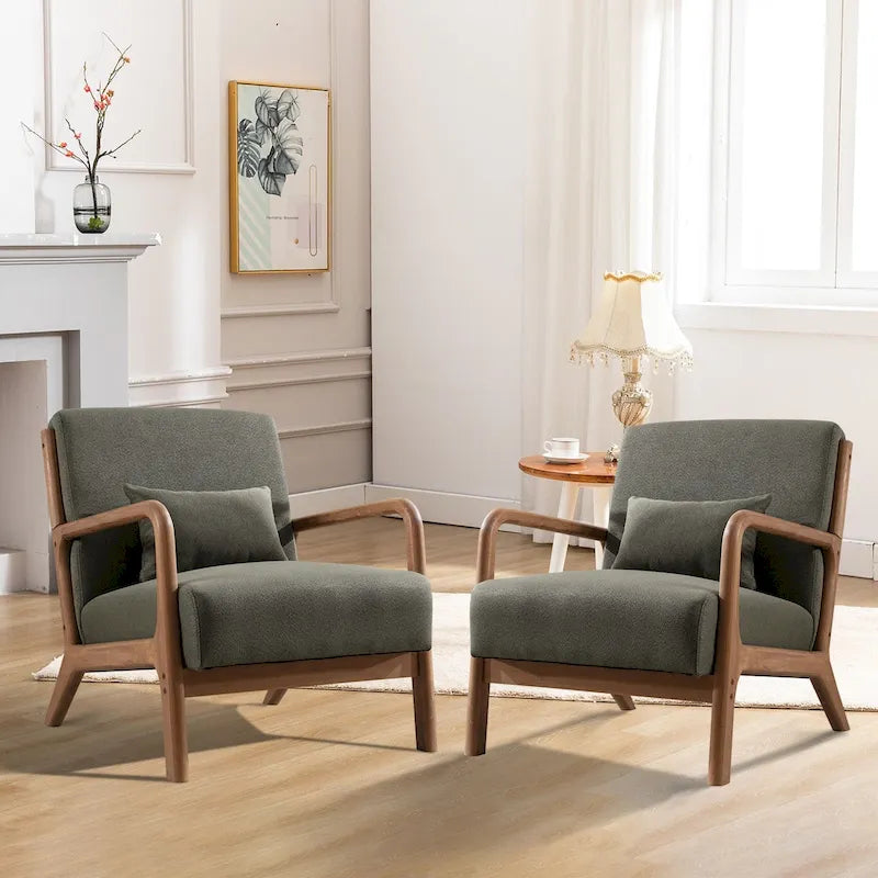 Fauteuil d'appoint moderne Aston en bois massif pour salon
