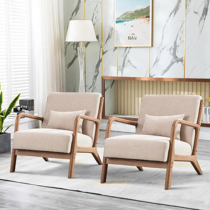 Fauteuil d'appoint moderne Aston en bois massif pour salon
