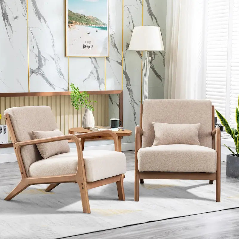 Fauteuil d'appoint moderne Aston en bois massif pour salon
