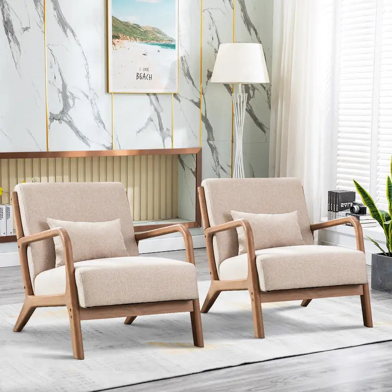 Fauteuil d'appoint moderne Aston en bois massif pour salon