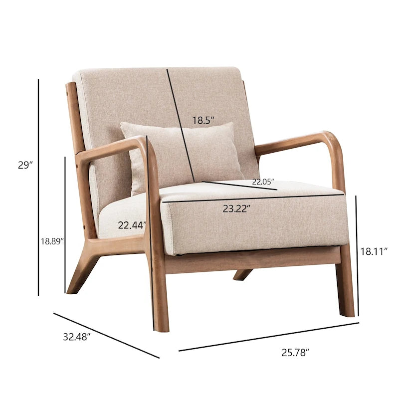 Fauteuil d'appoint moderne Aston en bois massif pour salon