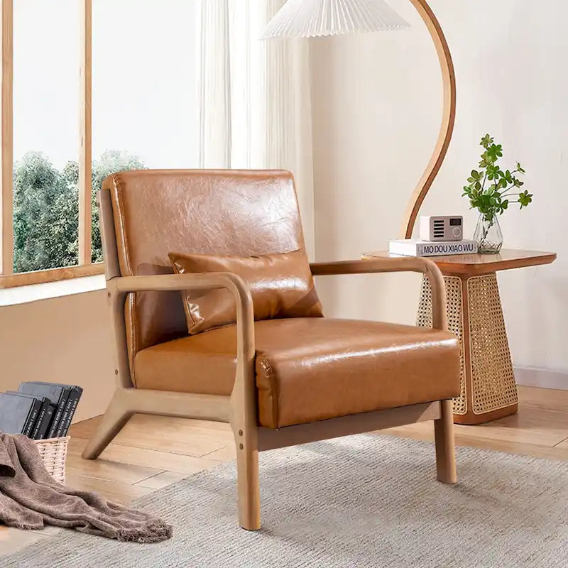 Fauteuil d'appoint moderne Aston en bois massif pour salon
