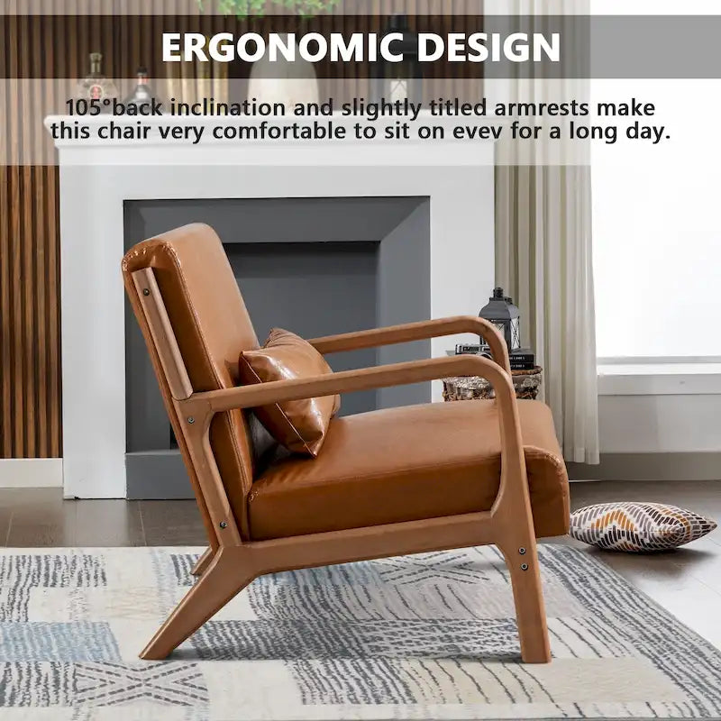 Fauteuil d'appoint moderne Aston en bois massif pour salon