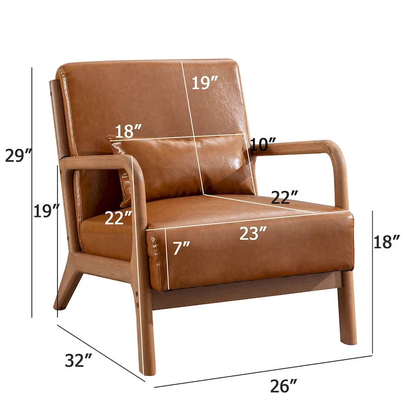 Fauteuil d'appoint moderne Aston en bois massif pour salon