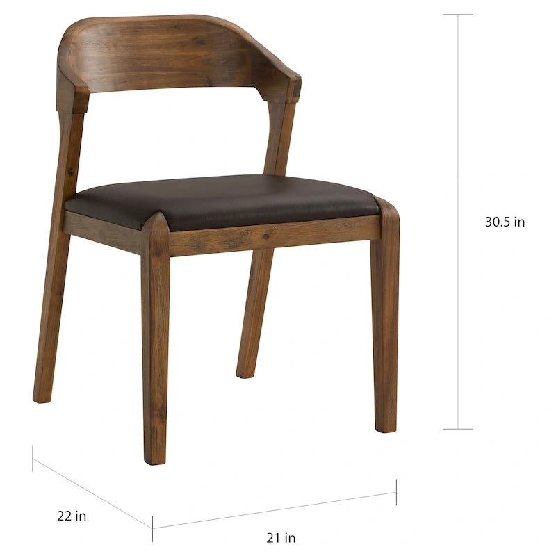 Chaise de salle à manger en bois Rasmus style milieu du siècle