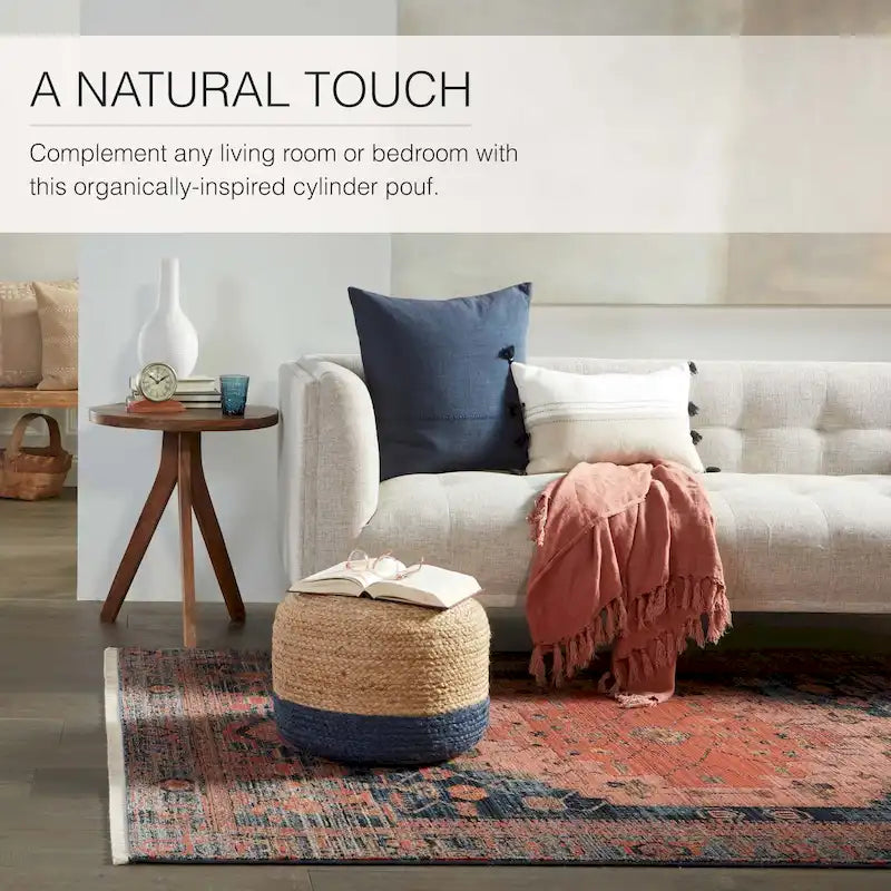 Pouf/repose-pieds rond en jute Saba de Juniper Home