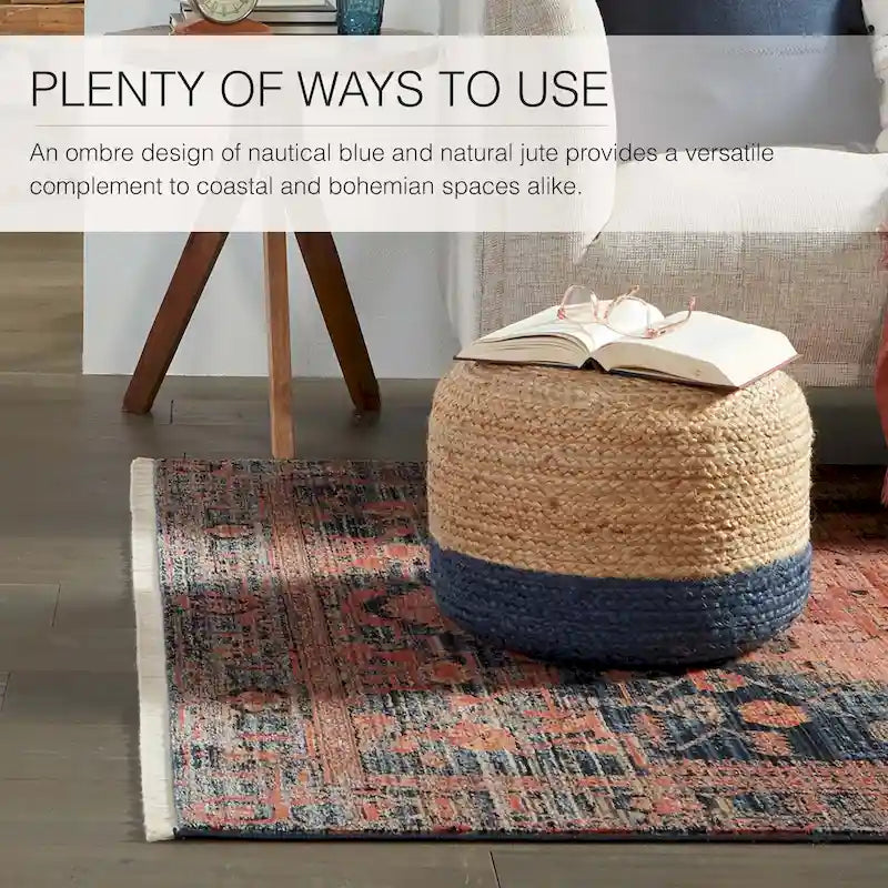 Pouf/repose-pieds rond en jute Saba de Juniper Home