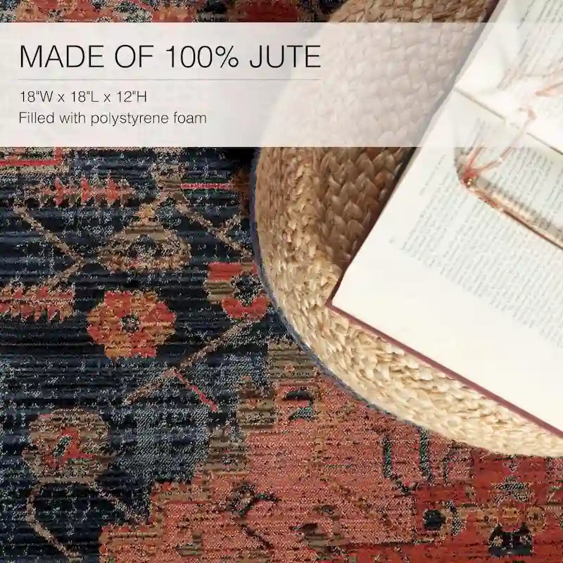 Pouf/repose-pieds rond en jute Saba de Juniper Home