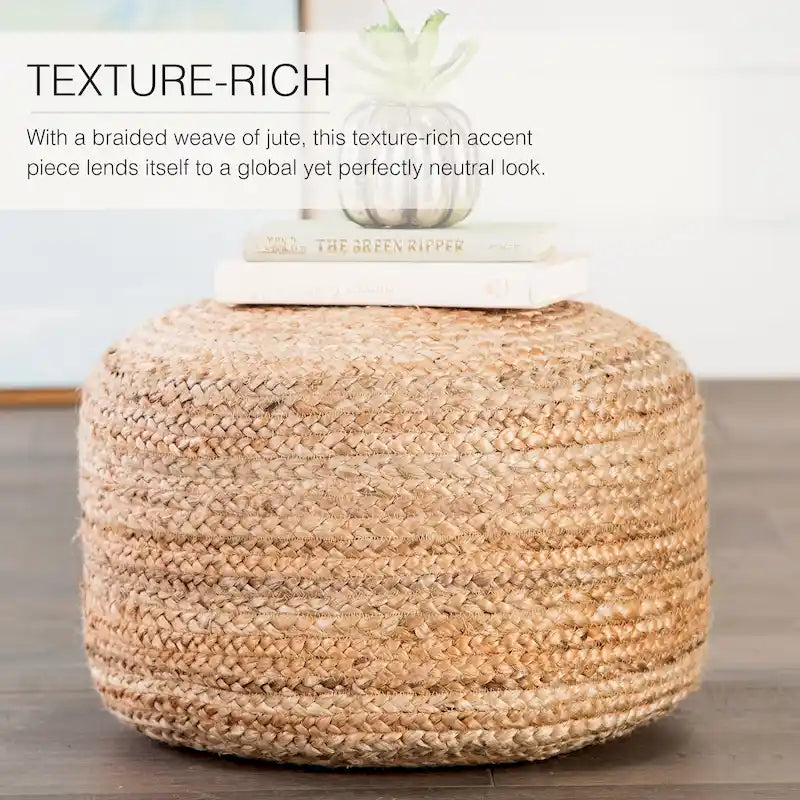 Pouf/repose-pieds rond en jute Saba de Juniper Home