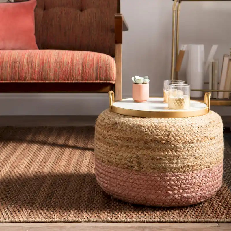 Pouf/repose-pieds rond en jute Saba de Juniper Home