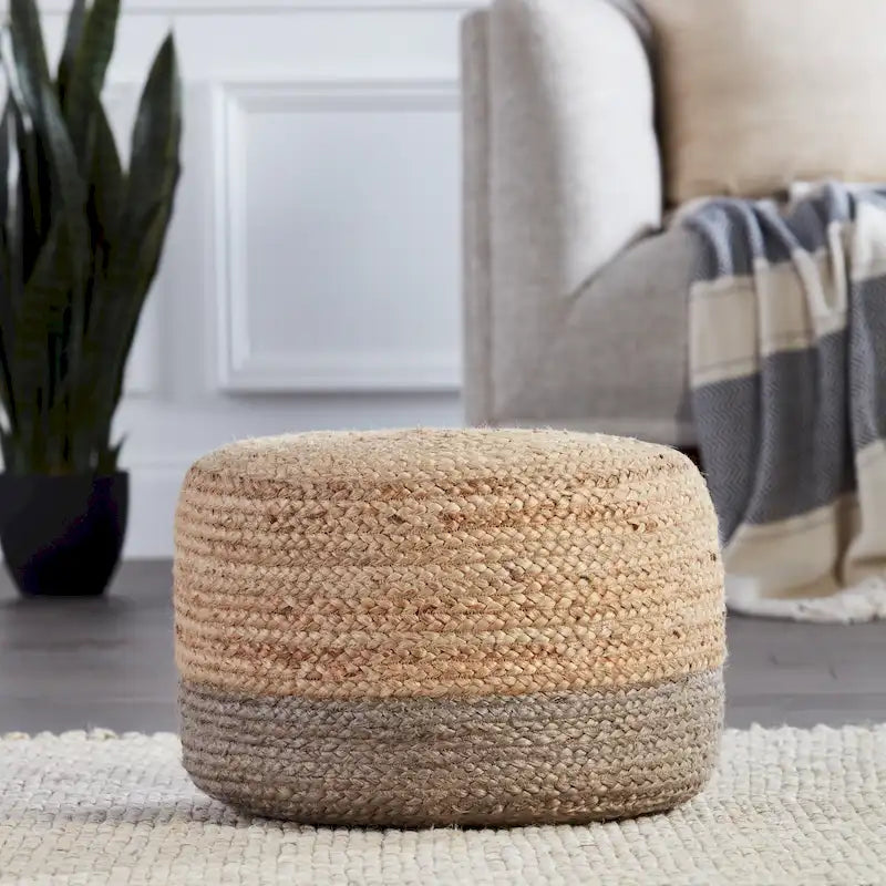 Pouf/repose-pieds rond en jute Saba de Juniper Home