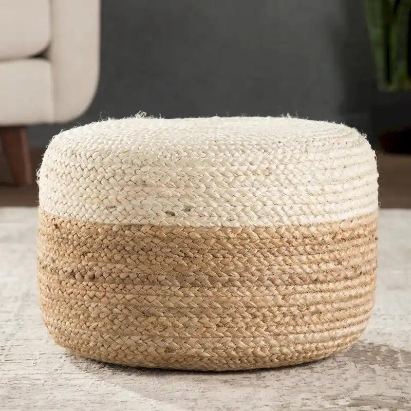 Pouf/repose-pieds rond en jute Saba de Juniper Home