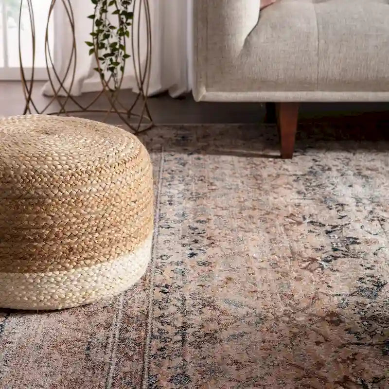 Pouf/repose-pieds rond en jute Saba de Juniper Home