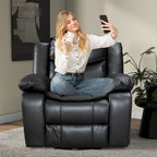 Fauteuil inclinable à large assise en cuir durable avec massage et chauffage