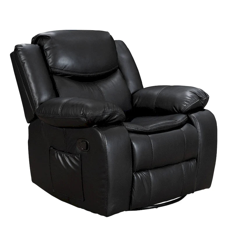 Fauteuil inclinable à large assise en cuir durable avec massage et chauffage
