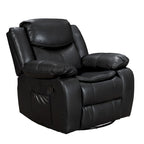 Fauteuil inclinable à large assise en cuir durable avec massage et chauffage