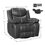 Fauteuil inclinable à large assise en cuir durable avec massage et chauffage