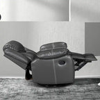 Fauteuil inclinable à large assise en cuir durable avec massage et chauffage