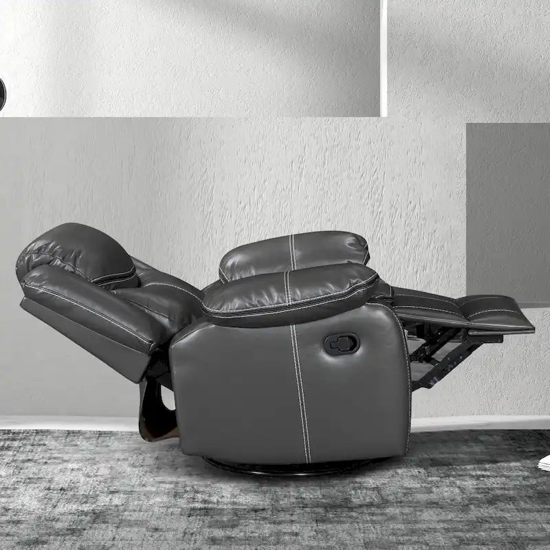 Fauteuil inclinable à large assise en cuir durable avec massage et chauffage