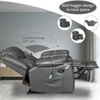Fauteuil inclinable à large assise en cuir durable avec massage et chauffage