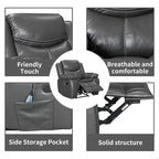Fauteuil inclinable à large assise en cuir durable avec massage et chauffage