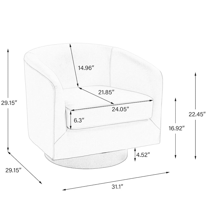 Fauteuil rond pivotant à 360 degrés
