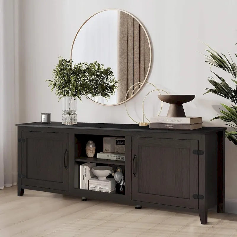 Magnifique meuble TV 70 pouces avec tiroirs, étagères et portes pour salon ou chambre à coucher - 70 pouces