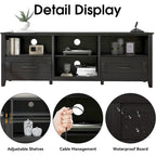 Magnifique meuble TV 70 pouces avec tiroirs, étagères et portes pour salon ou chambre à coucher - 70 pouces