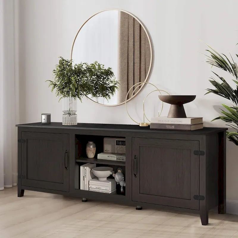 Magnifique meuble TV 70 pouces avec tiroirs, étagères et portes pour salon ou chambre à coucher - 70 pouces