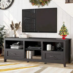 Magnifique meuble TV 70 pouces avec tiroirs, étagères et portes pour salon ou chambre à coucher - 70 pouces